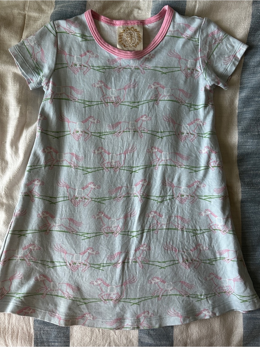 The Beaufort Bonnet Company Derby Days Polly Play Dress with Pink Horse Print
